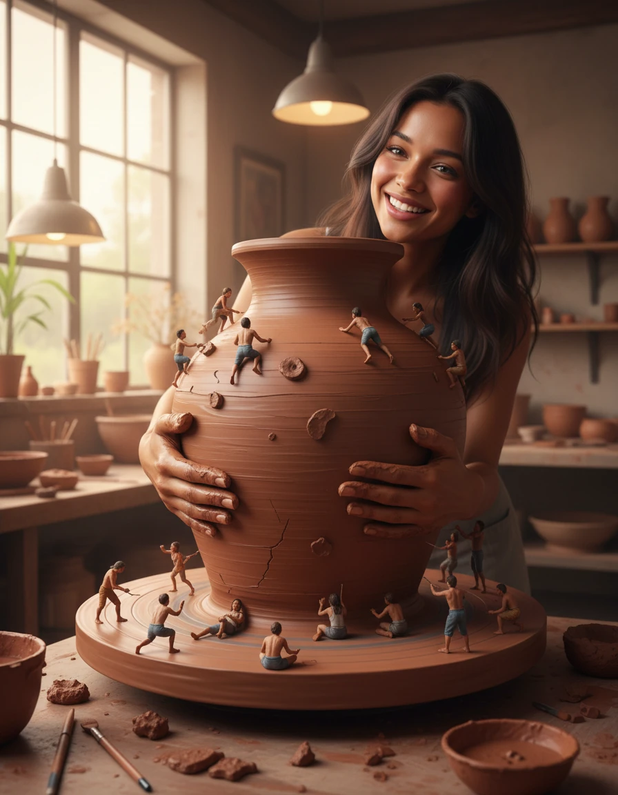 The workshop of small worlds — Earth, light and characters as tall as a thumb.