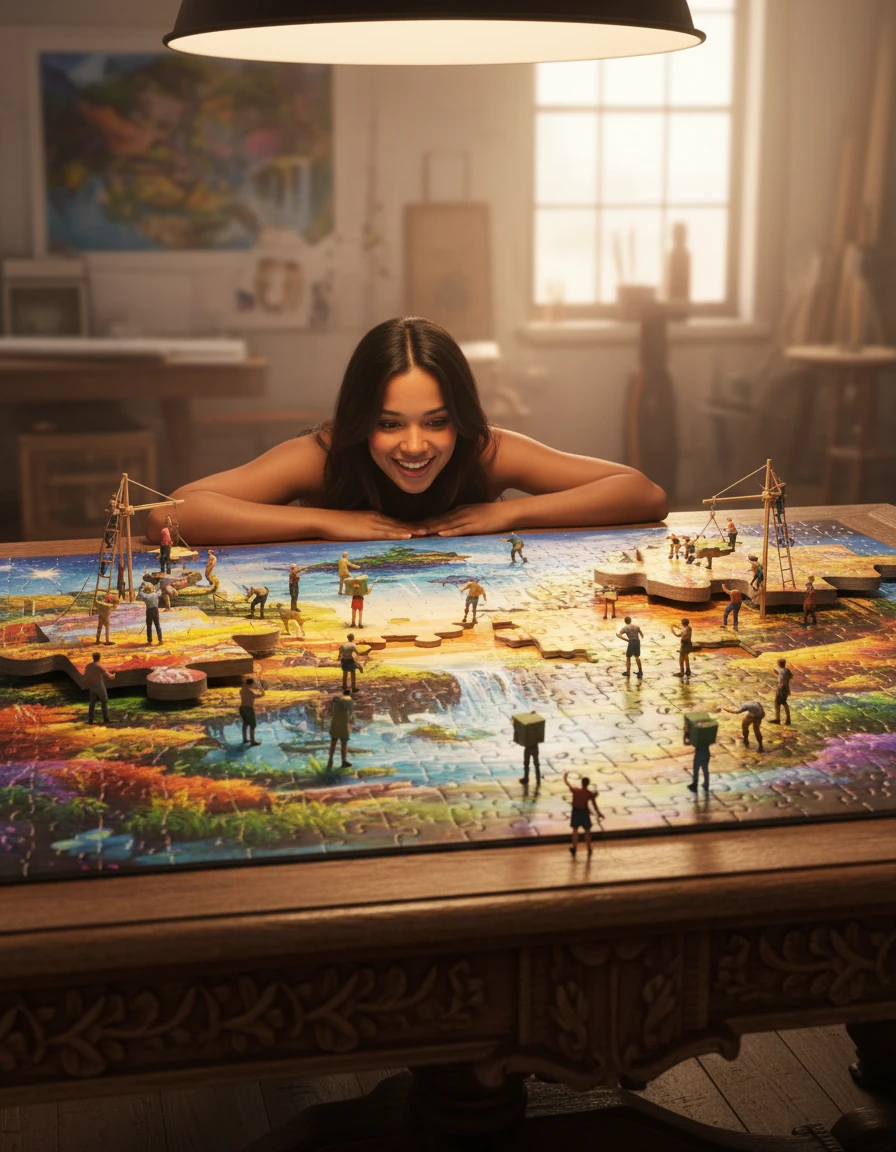 3D miniatures — workshop in a puzzle